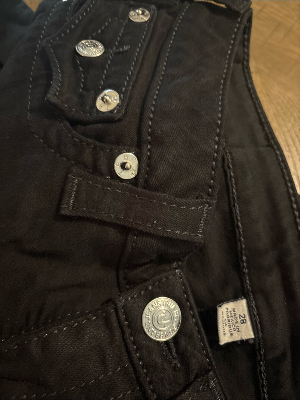 True Religion Black Distressed Bootcut Jeans - Picture 5 of 8